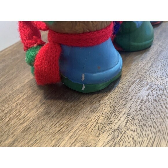 Vintage Giftco Animal Ceramic Bell Christmas Ornaments Set Cat Dog Bear Panda - Picture 11 of 14